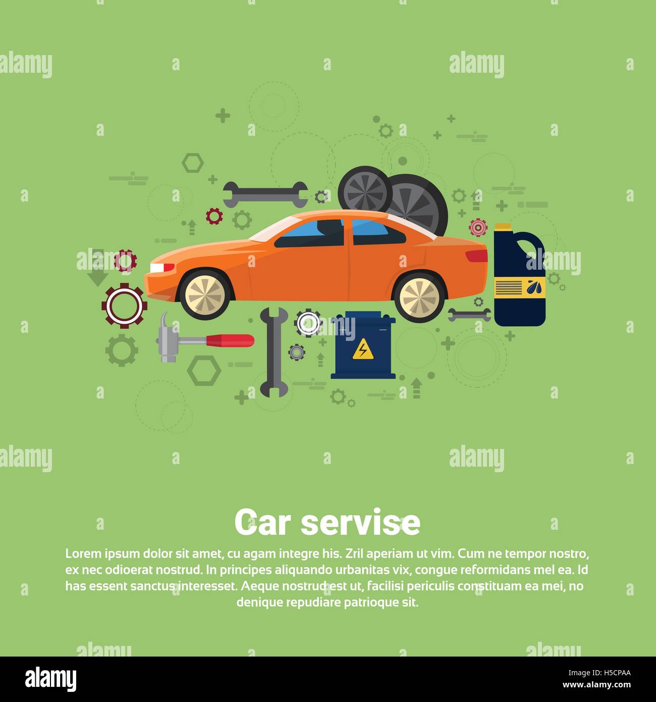 Car Service Auto Mechanics Business Web Banner Stock Vector Image Art Alamy