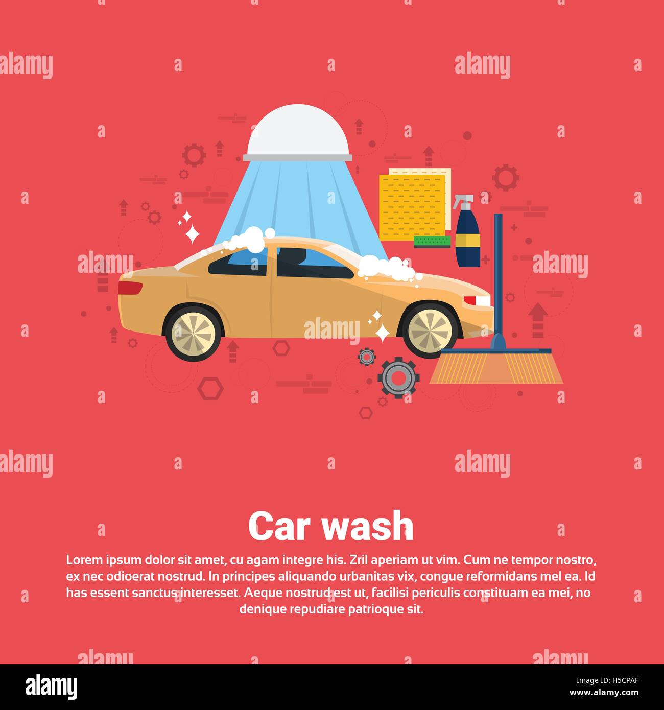 Car Wash Service Auto Business Web Banner Stock Vector Image Art Alamy