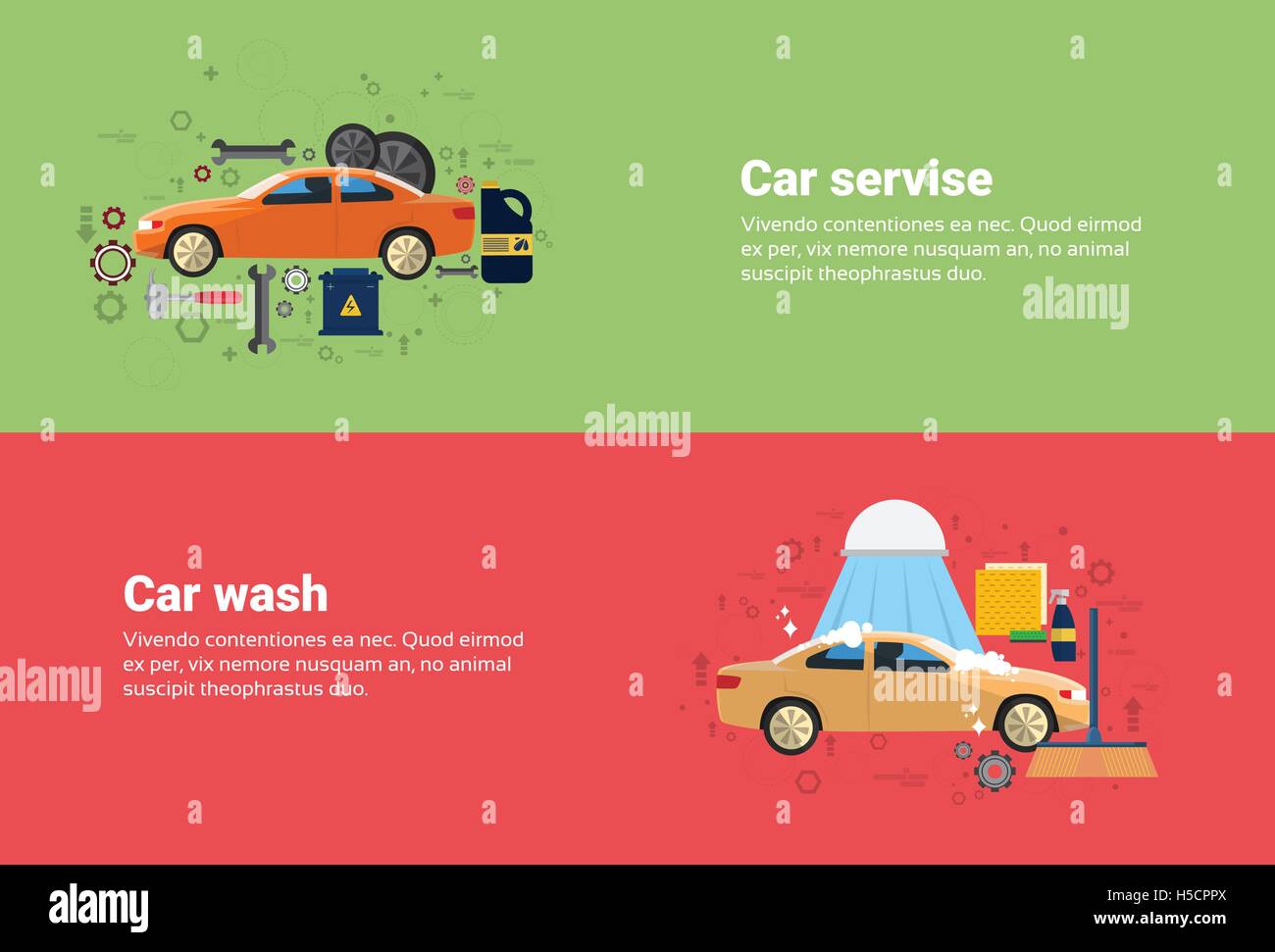 Car Wash Service Auto Business Web Banner Stock Vector Image Art Alamy
