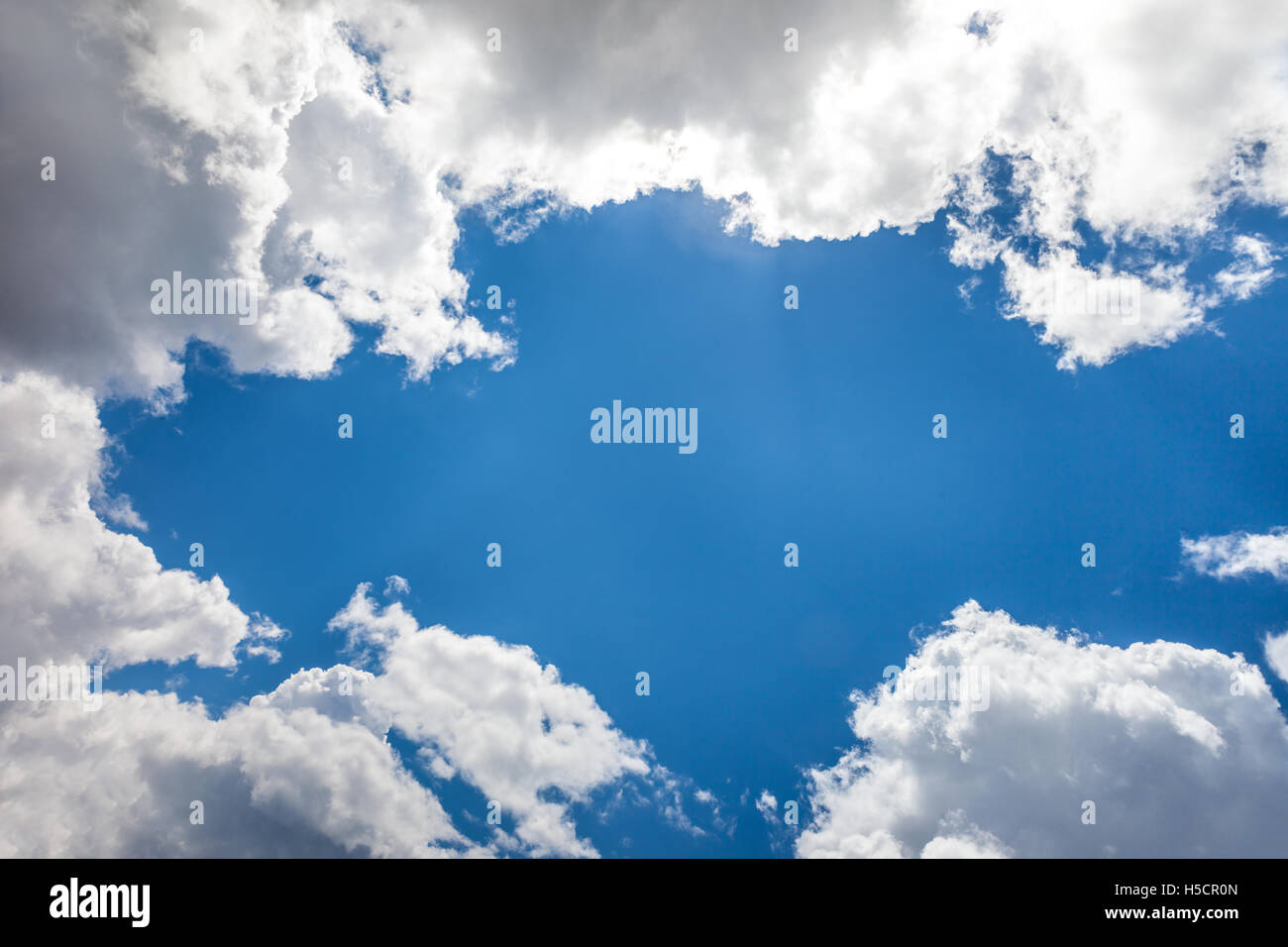 Cloud gap in the mountains on the Kronplatz (2275 m) above Brunico, South Tyrol, Italy Stock Photo