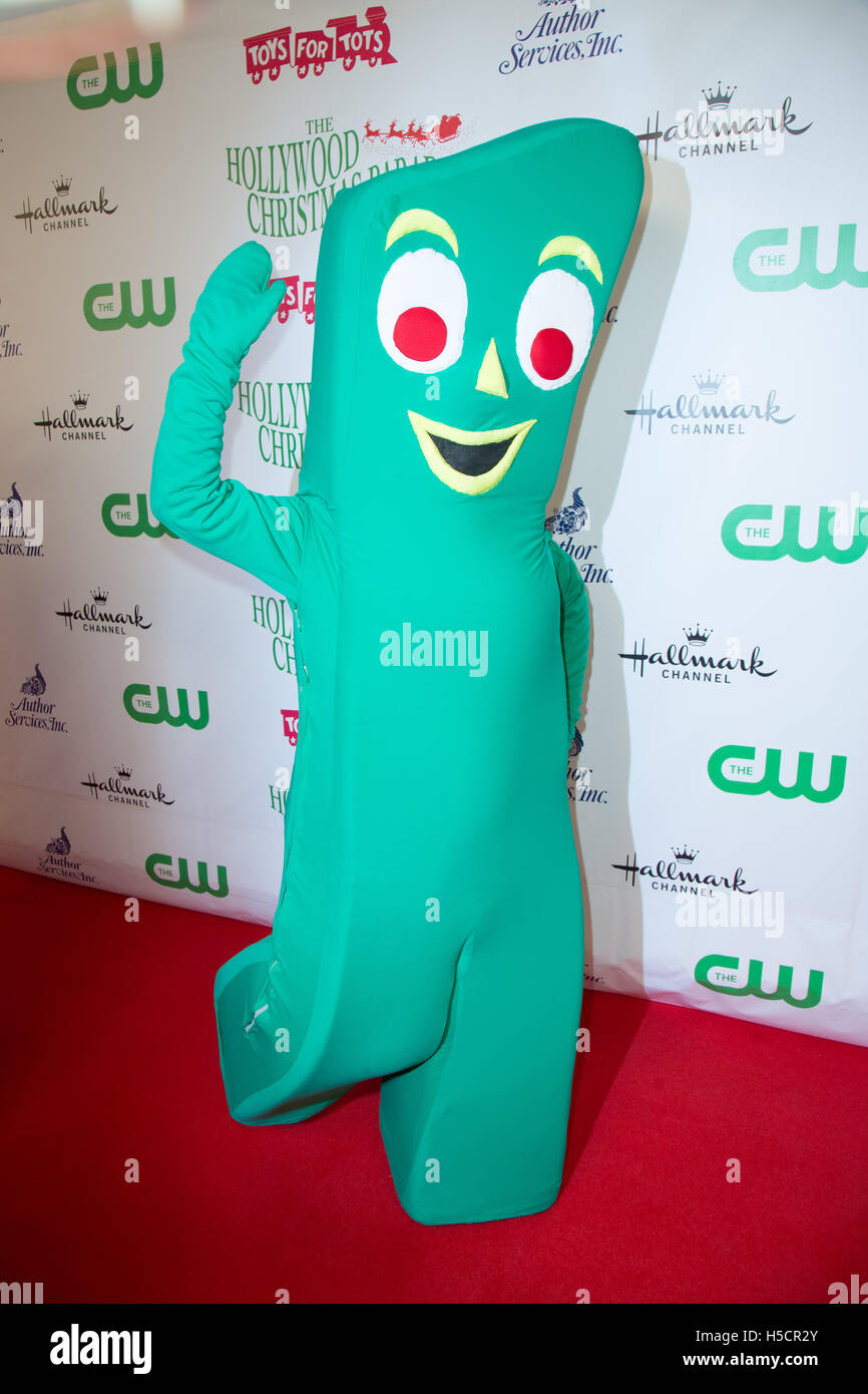 Gumby attends The 84th Annual Hollywood Christmas Parade “The Magic of Christmas” - Featuring Marine Toys for Tots Foundation on November 29, 2015 in Hollywood, California, USA Stock Photo