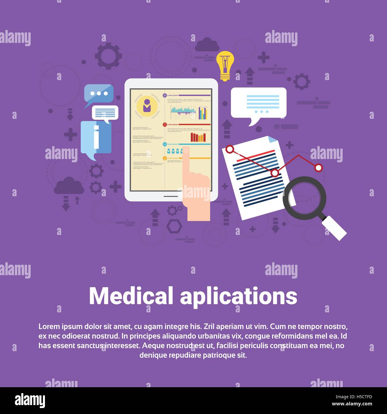 Medical Application Health Care Medicine Online Web Banner Stock