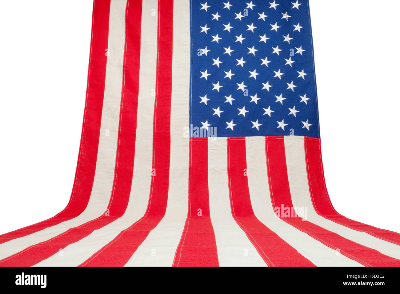 USA flag hanging in vertical position on a wall Stock Photo Alamy