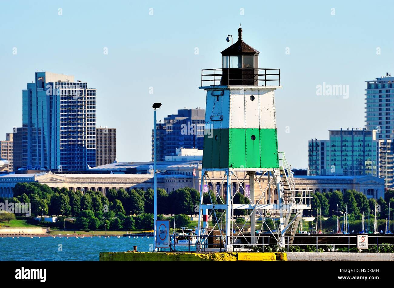 A channel marker guarding the entrance to the lock connection between