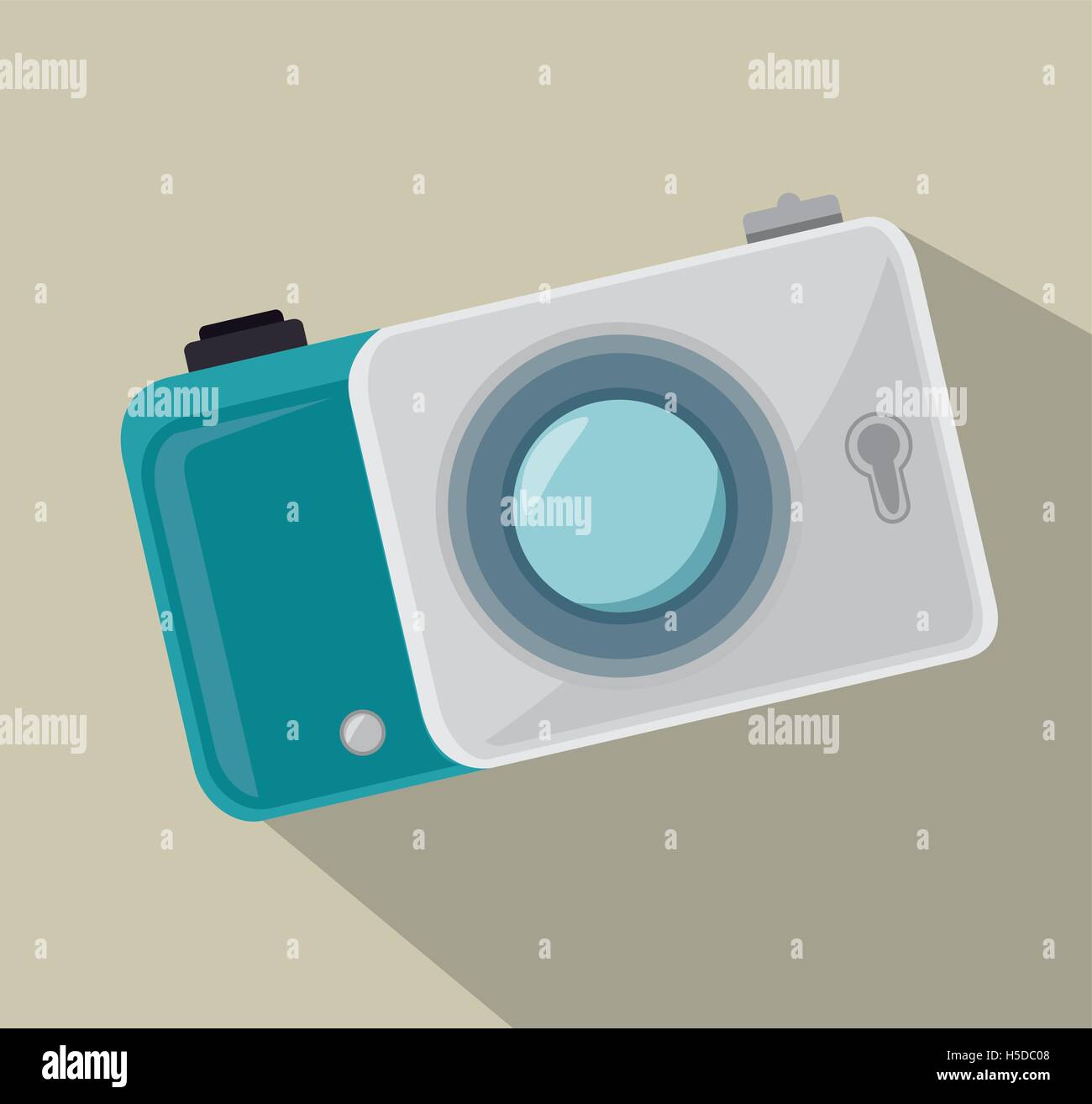 digital white photo camera and shadow design graphic Stock Vector Image ...