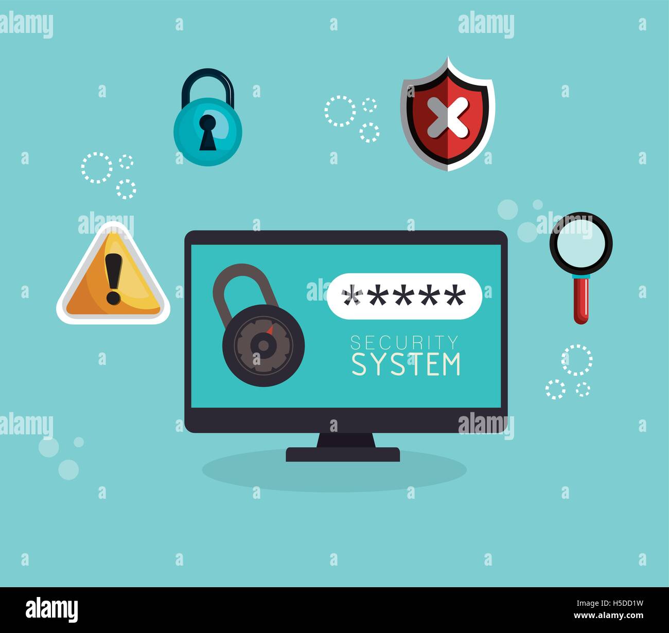 laptop technology security system data Stock Vector Image & Art - Alamy
