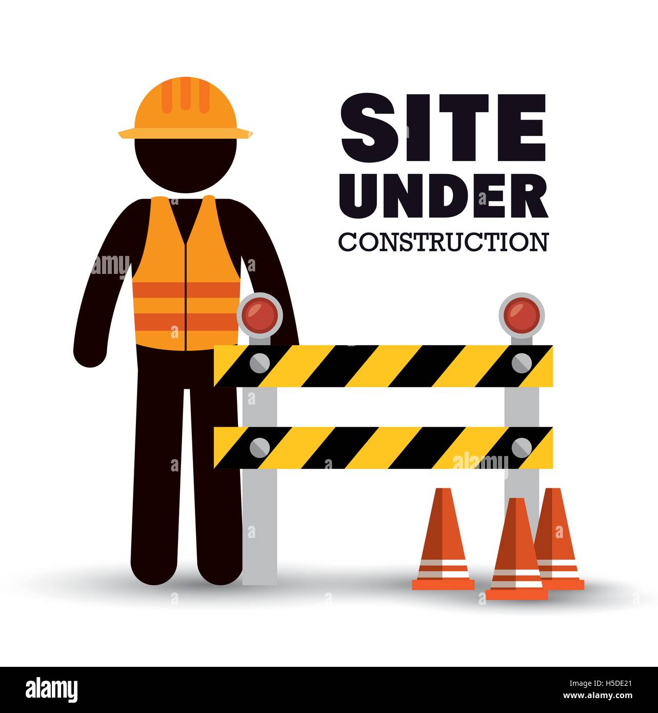 worker warning site under construction Stock Vector Image & Art - Alamy