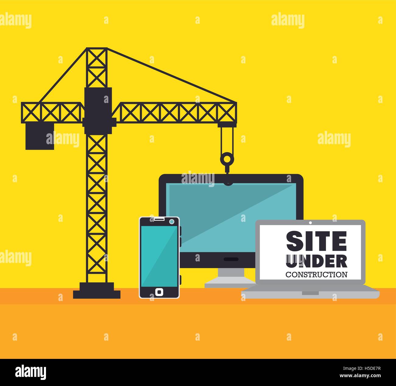 technology site under construction crane icon Stock Vector Image & Art ...