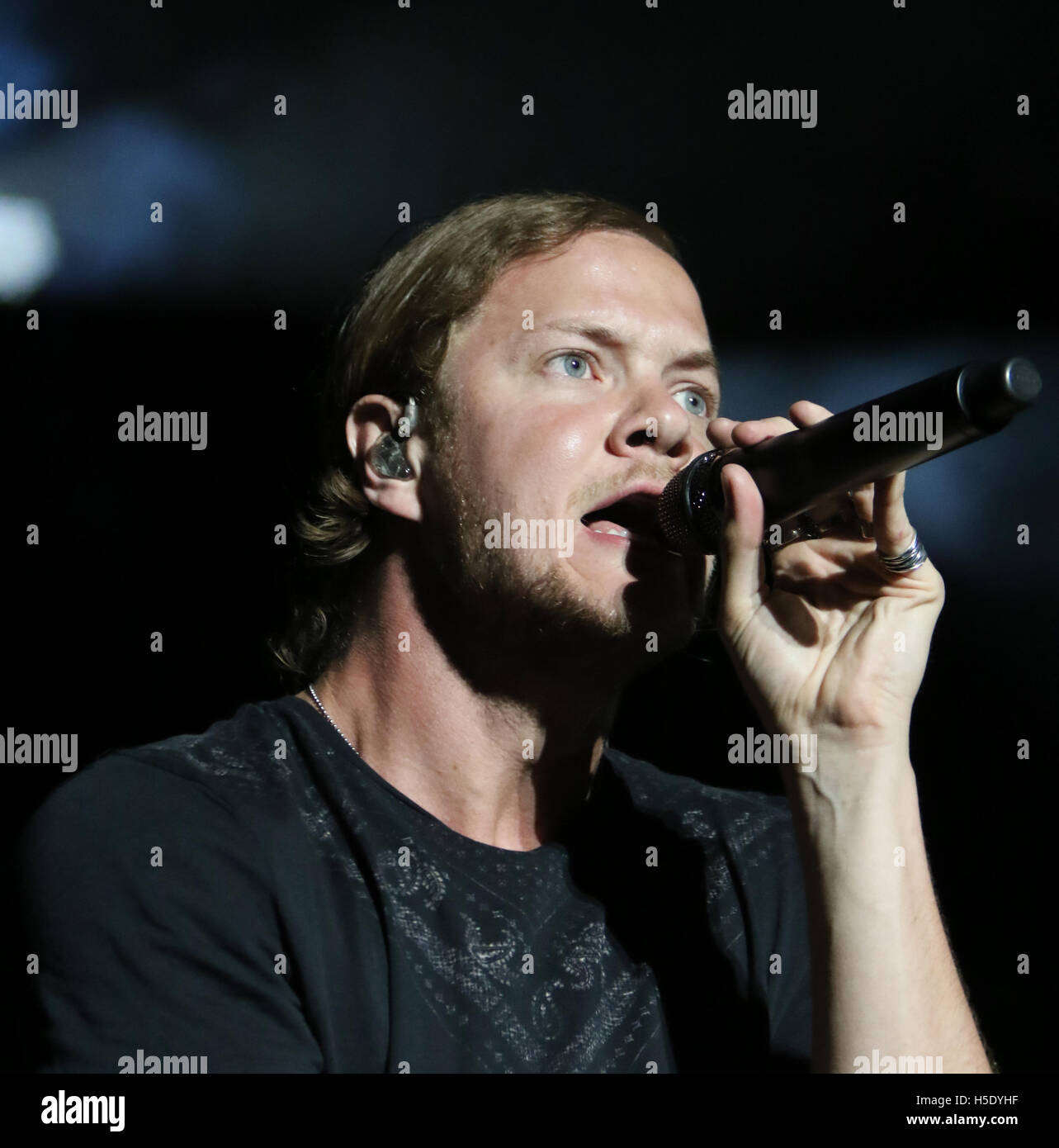 Singer Dan Reynolds of Imagine Dragons performs at Life is Beautiful Music Festival Day 2 on September 26th, 2015 in Las Vegas, Nevada. Stock Photo