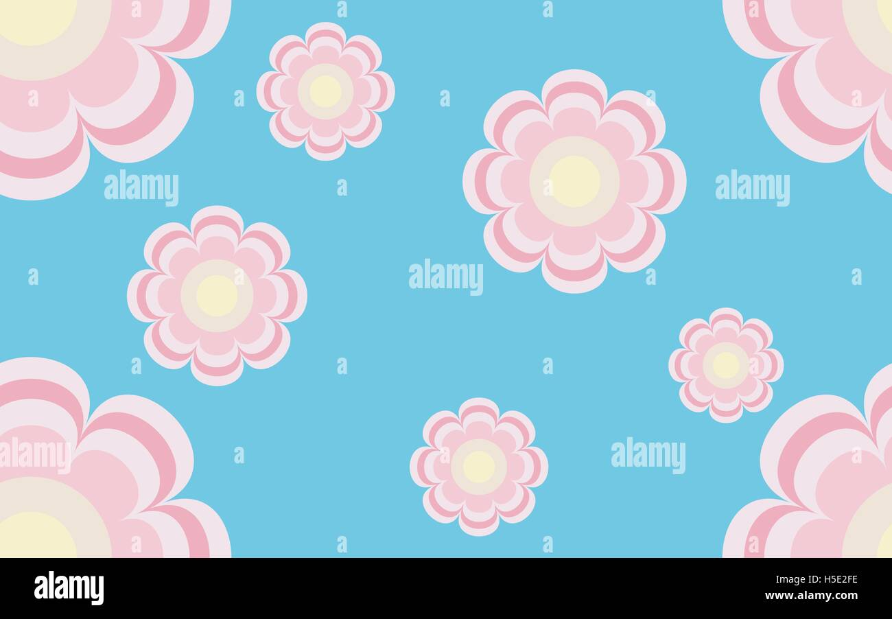 cute seamless floral pattern flowers in blue Stock Vector Image & Art ...