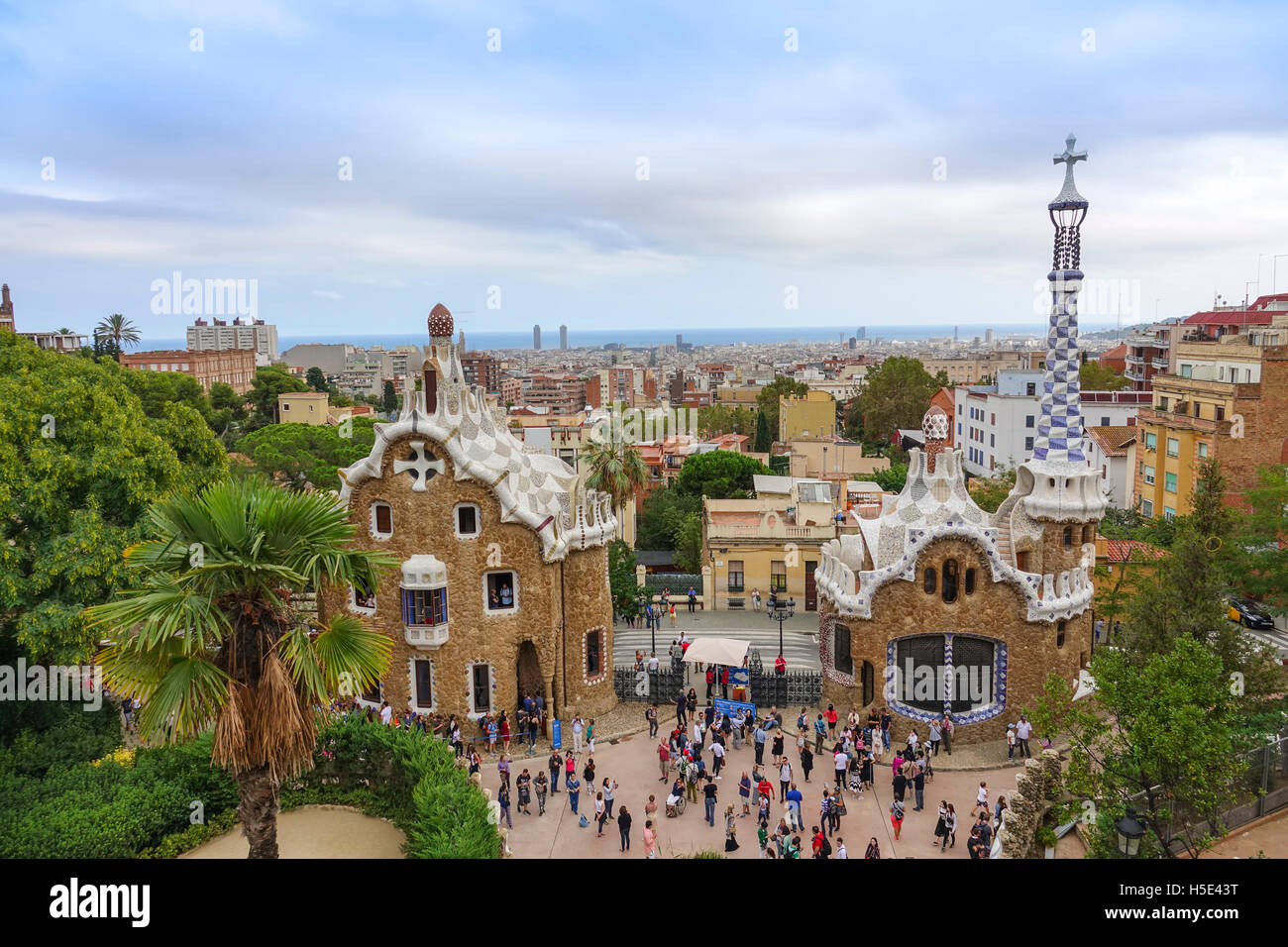 Most Beautiful Places In Europe Park Guell In Barcelona Stock Photo Most Beautiful Places In Europe Park Guell In Barcelona Stock Photo