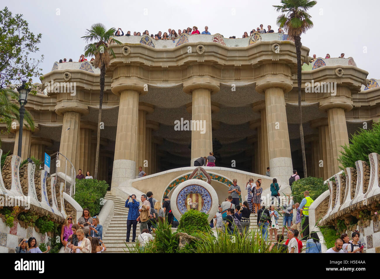 Hippostyle room at Park Guell in Barcelona Stock Photo - Alamy