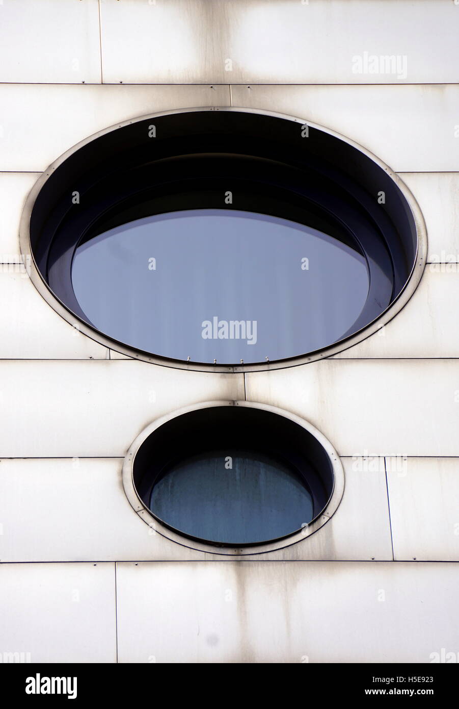 Architectural details, circular windows of the Dream Downtown Hotel in New York City, NY, USA Stock Photo