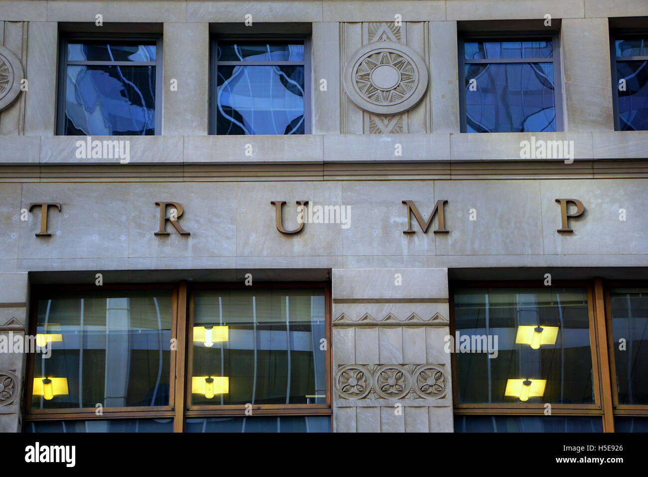 Trump building on Wall Street, Lower Manhattan, NYC, NY, USA Stock Photo