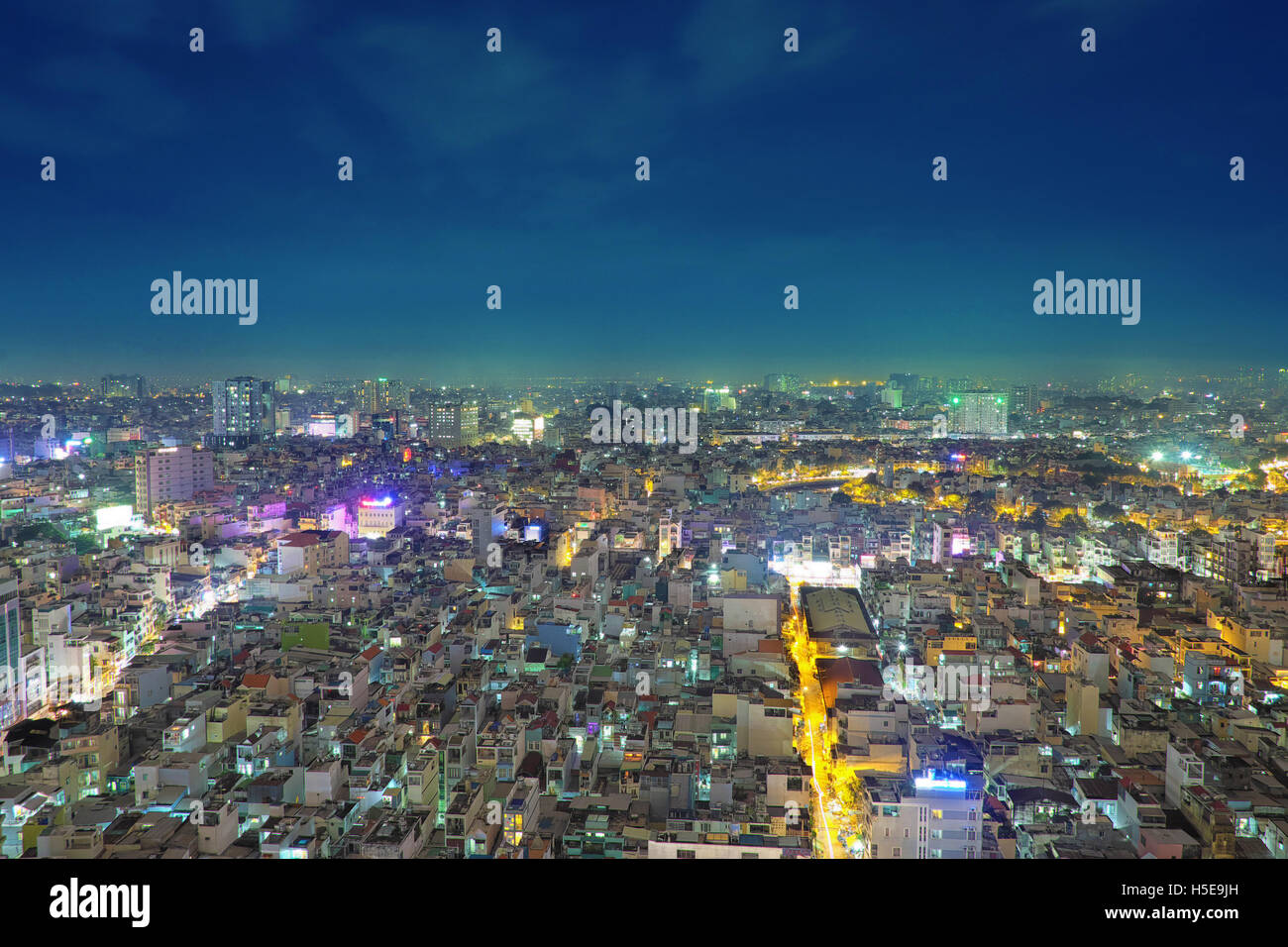 Ho Chi Minh City at night Stock Photo