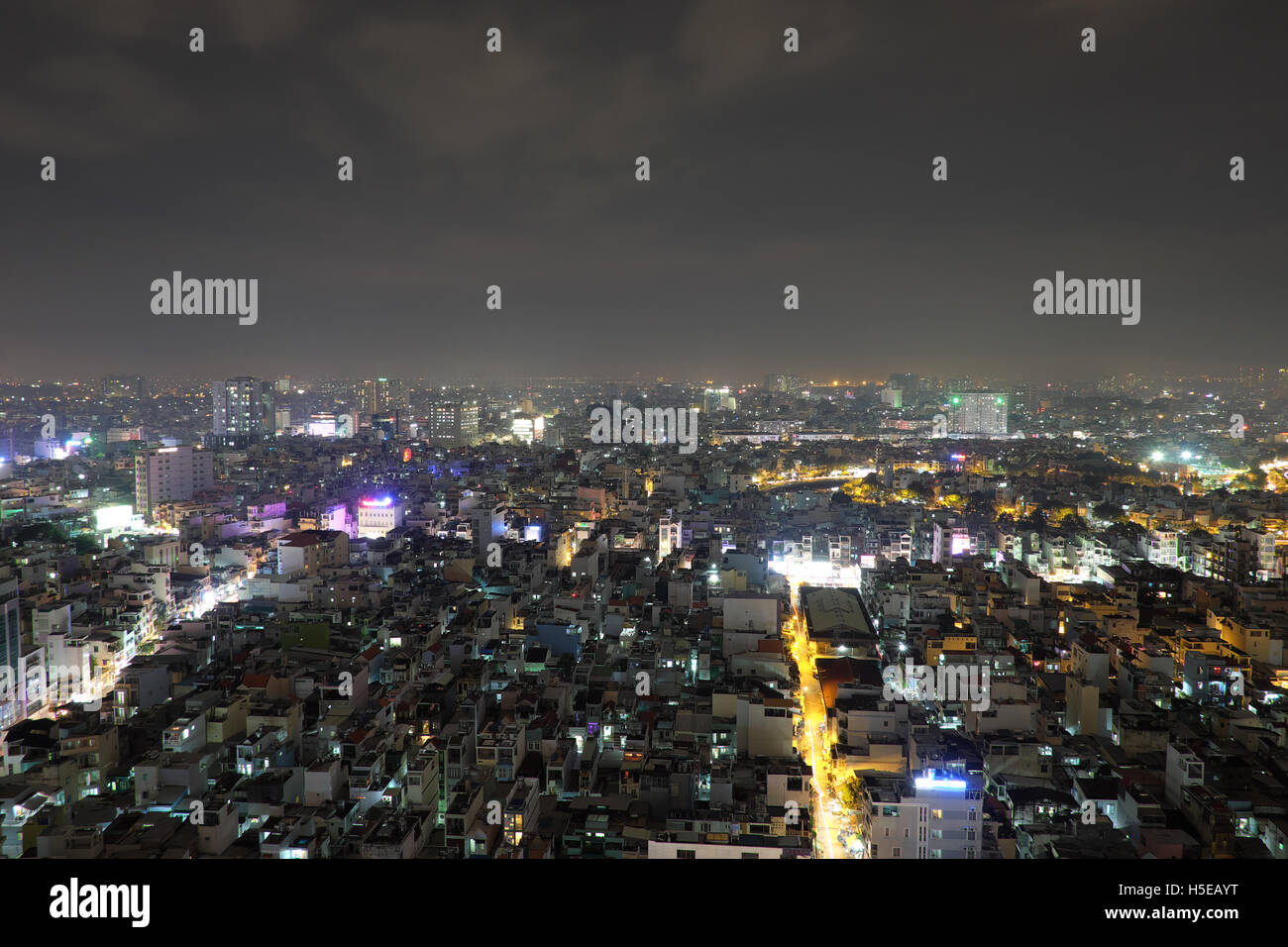 Ho Chi Minh city at night Stock Photo