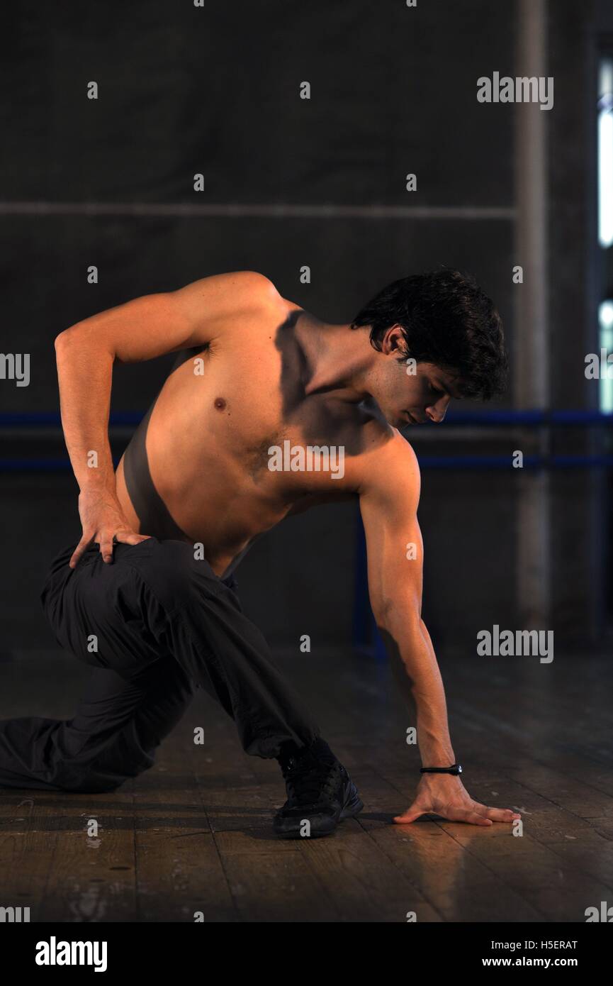 Young Male Ballet Dancer dance in a Gym Stock Photo Alamy