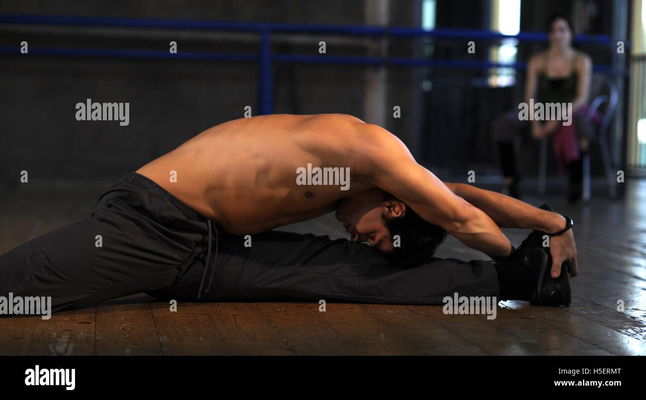 Young Male Ballet Dancer dance in a Gym Stock Photo Alamy