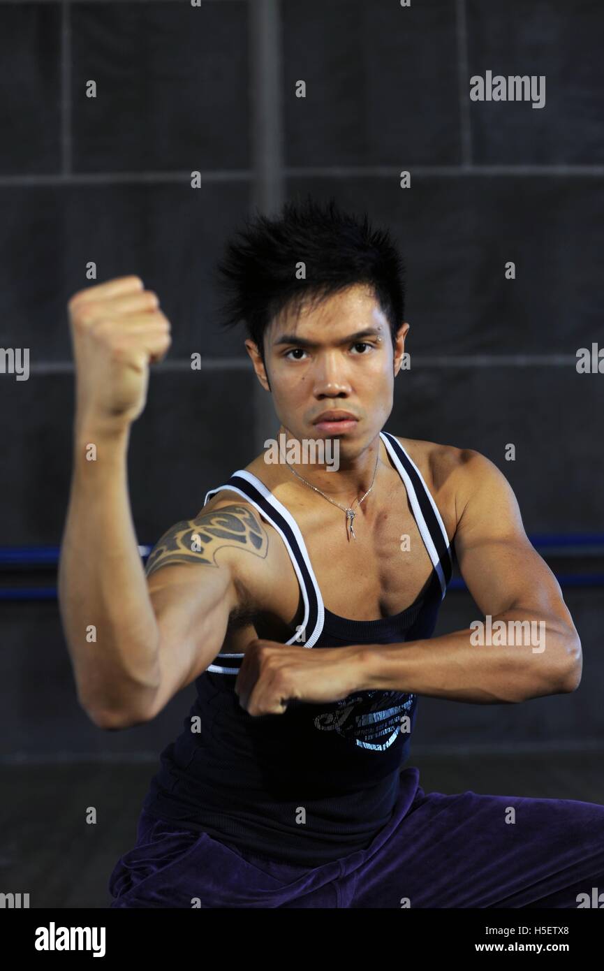 Kung fu stick fighter Stock Photo - Alamy