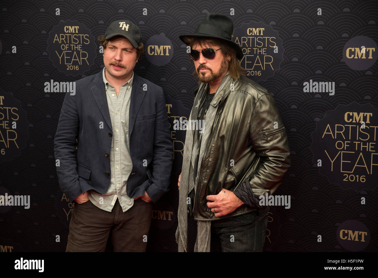 Nashville, USA. 19th Oct, 2016. Travis Nicholson and Billy Ray Cyrus arrive at the CMT Artists of the Year Red Carpet Credit:  The Photo Access/Alamy Live News Stock Photo