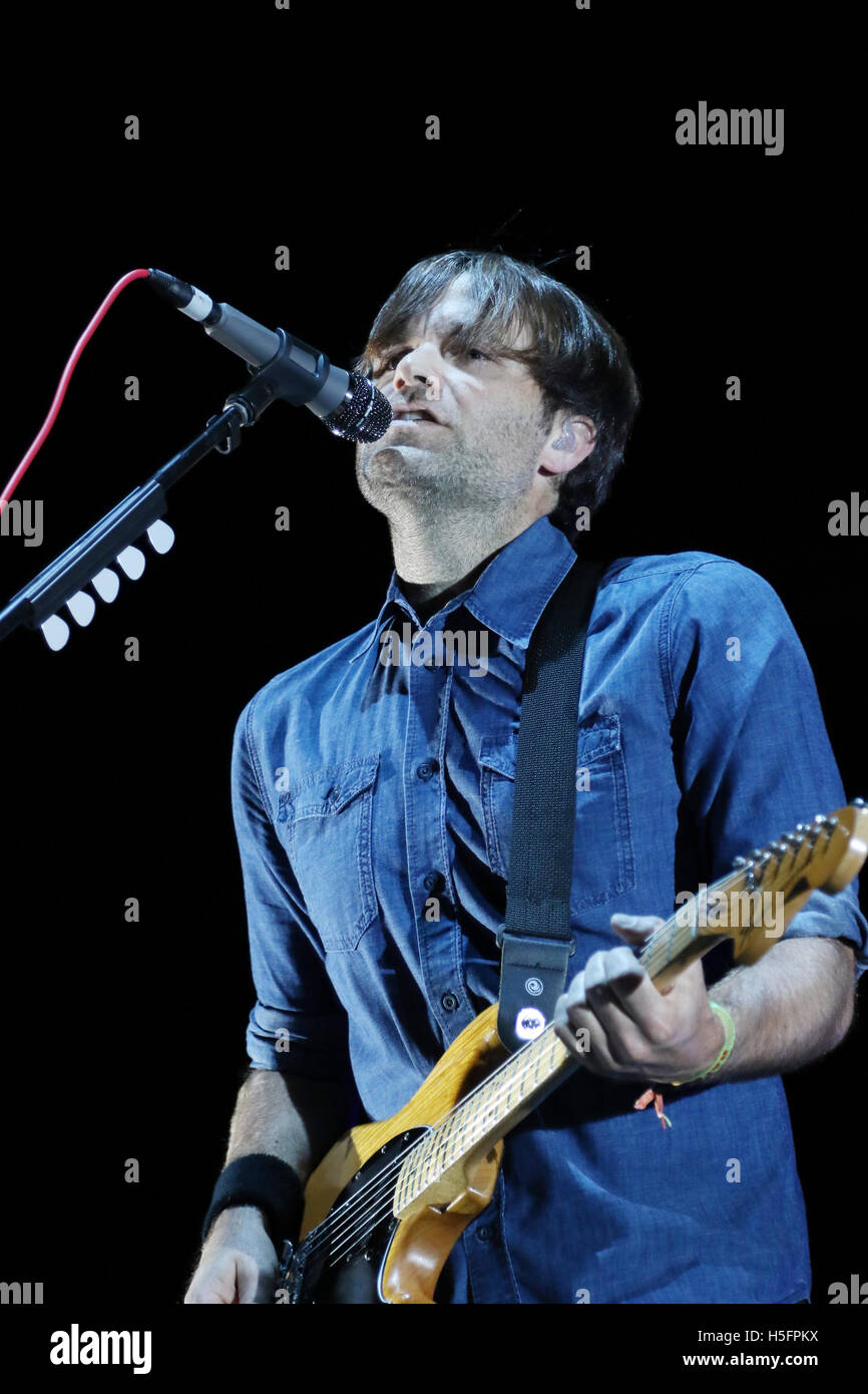 Ben Gibbard of Death Cab For Cutie performs at Life is Beautiful Music Festival Day 3 on September 27th, 2015 in Las Vegas, Nevada. Stock Photo