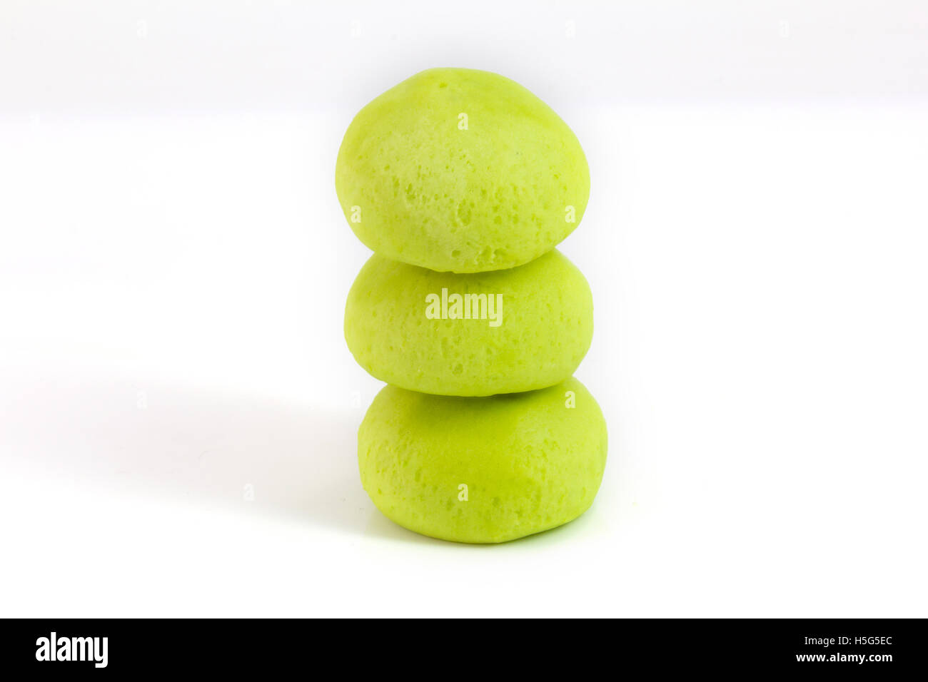 green coconut mochi isolated on white japanese desserts Stock Photo Alamy