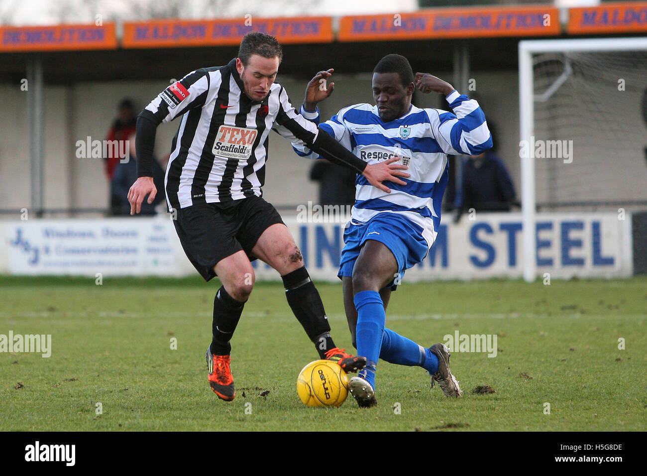 Luke Callander of Heybridge and Alexander Asambi of Ilford Heybridge