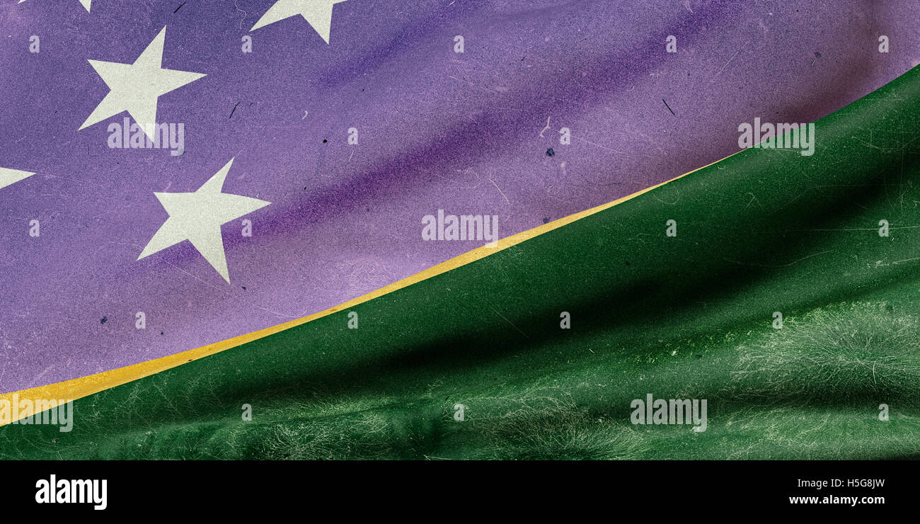 3d rendering of an old Solomon Islands flag waving Stock Photo - Alamy