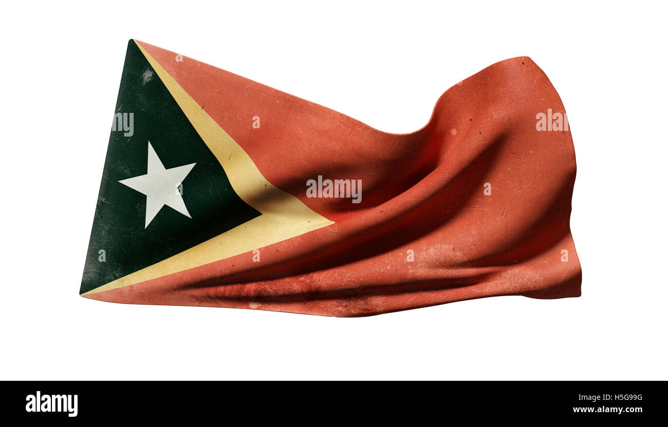 3d rendering of an old Democratic Republic of Timor-Leste flag waving