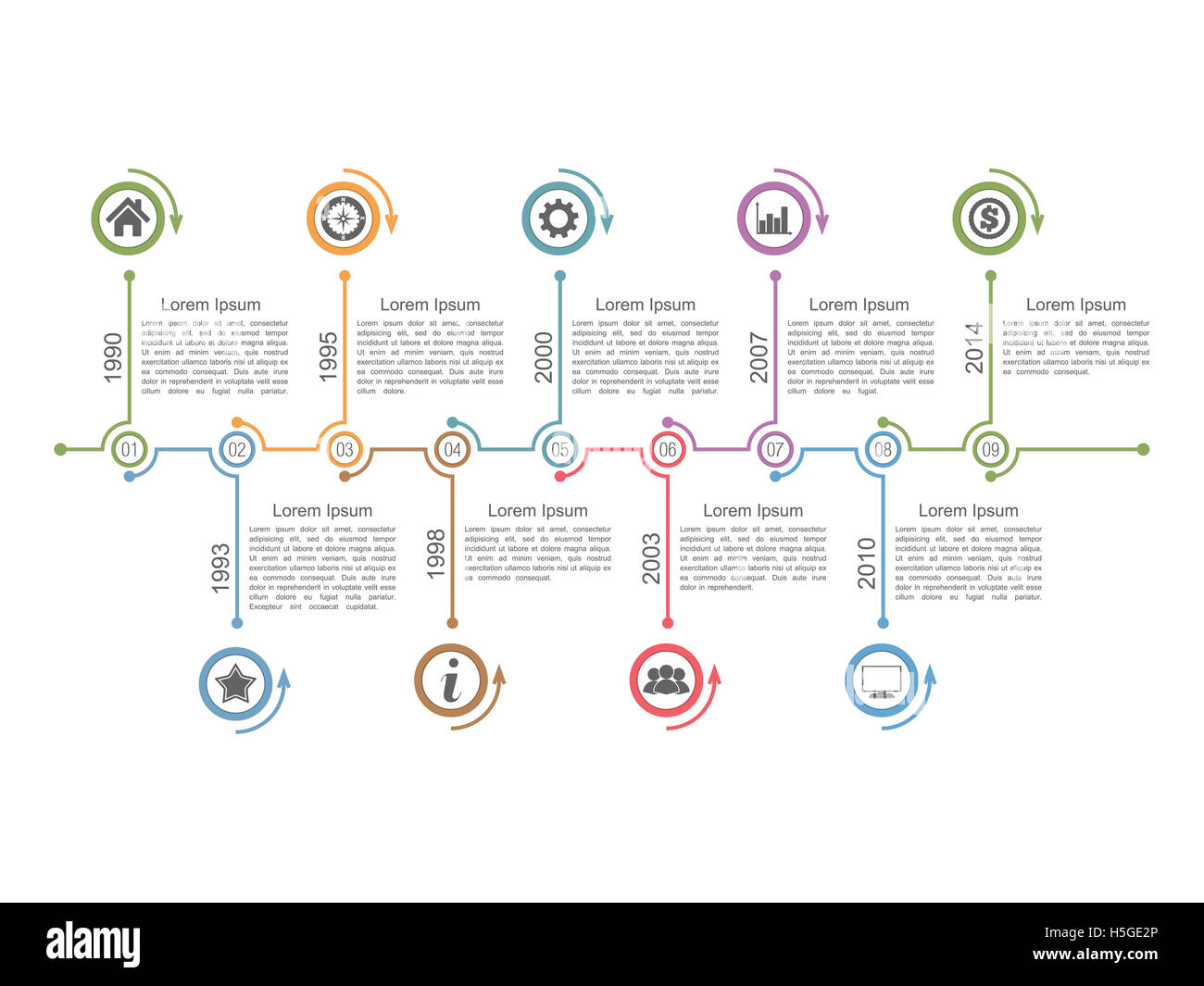 Timeline infographics design template Stock Photo - Alamy