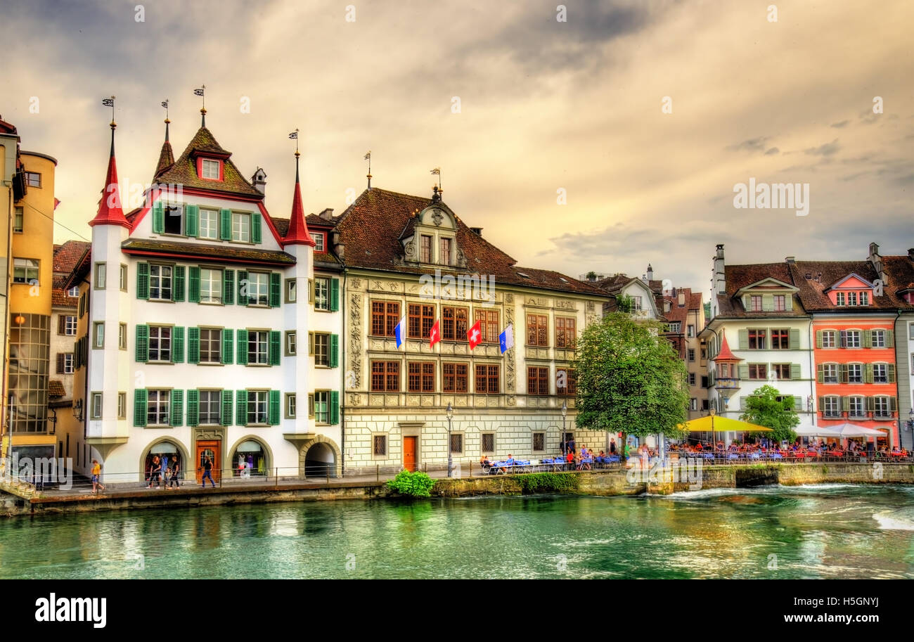 Buildings in the historic centre of Lucerne - Switzerland Stock Photo ...