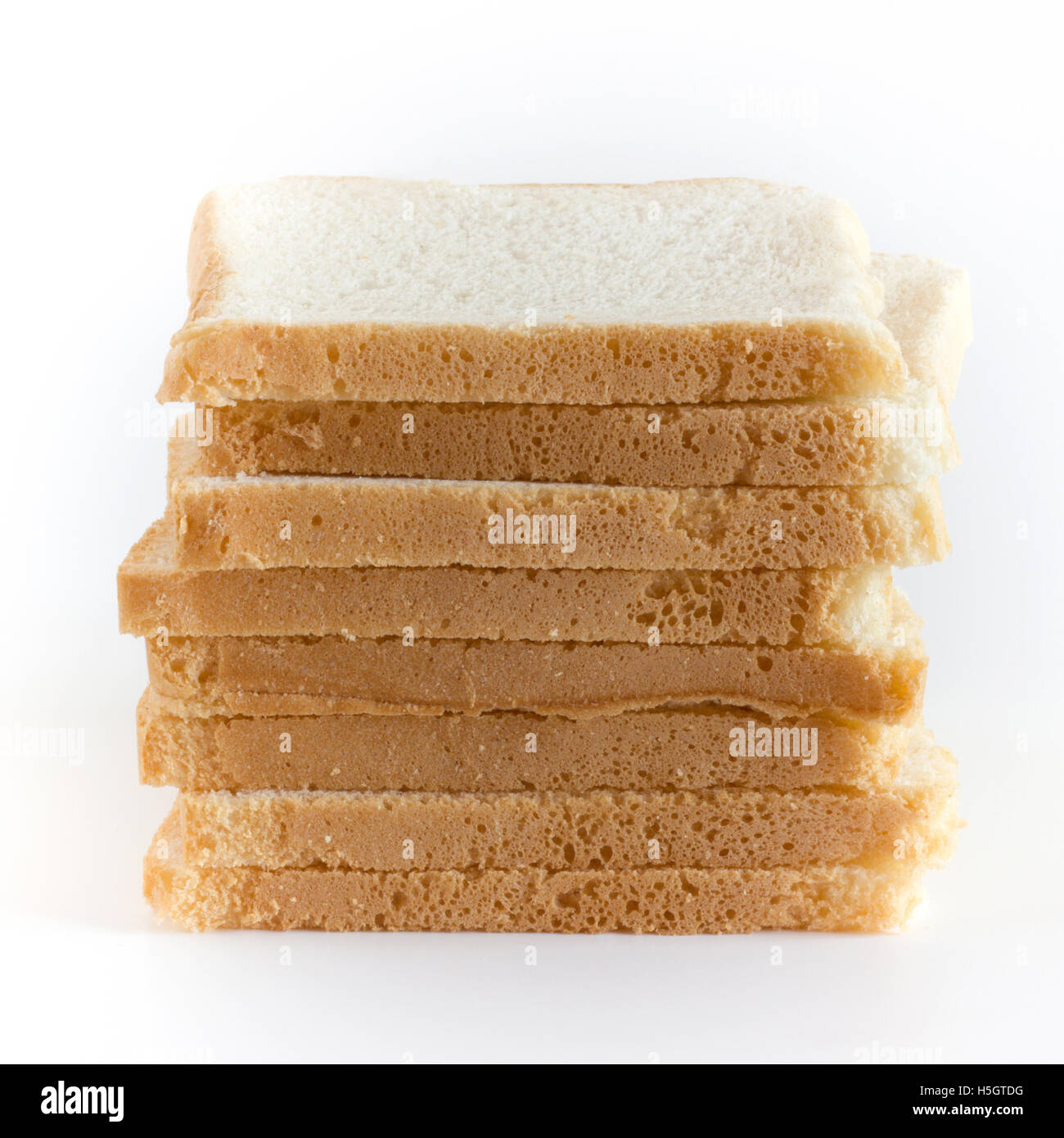 Stack of sliced white bread on white background Stock Photo - Alamy