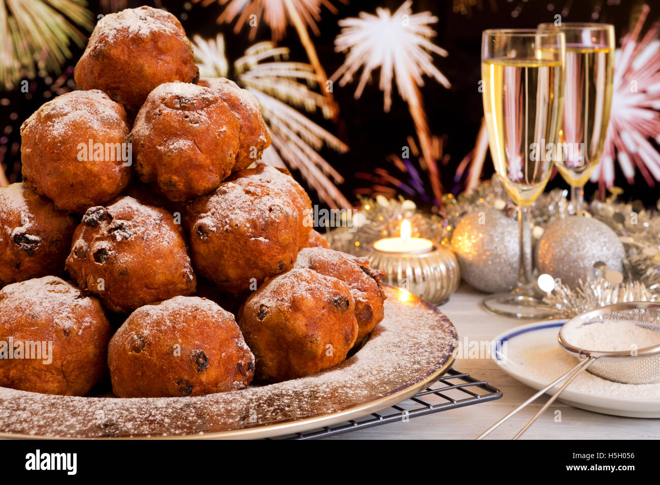 'Oliebollen', traditional Dutch pastry for New Year's Eve. With