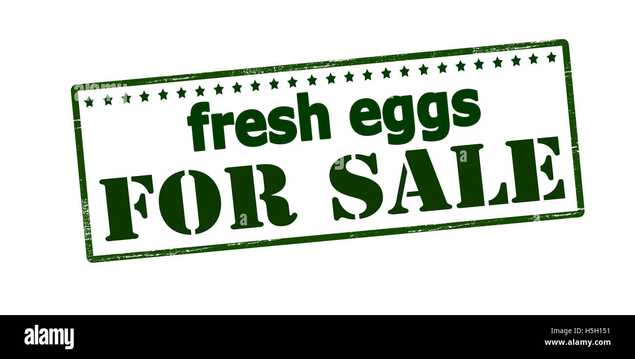 Rubber stamp with text fresh eggs for sale inside, vector illustration