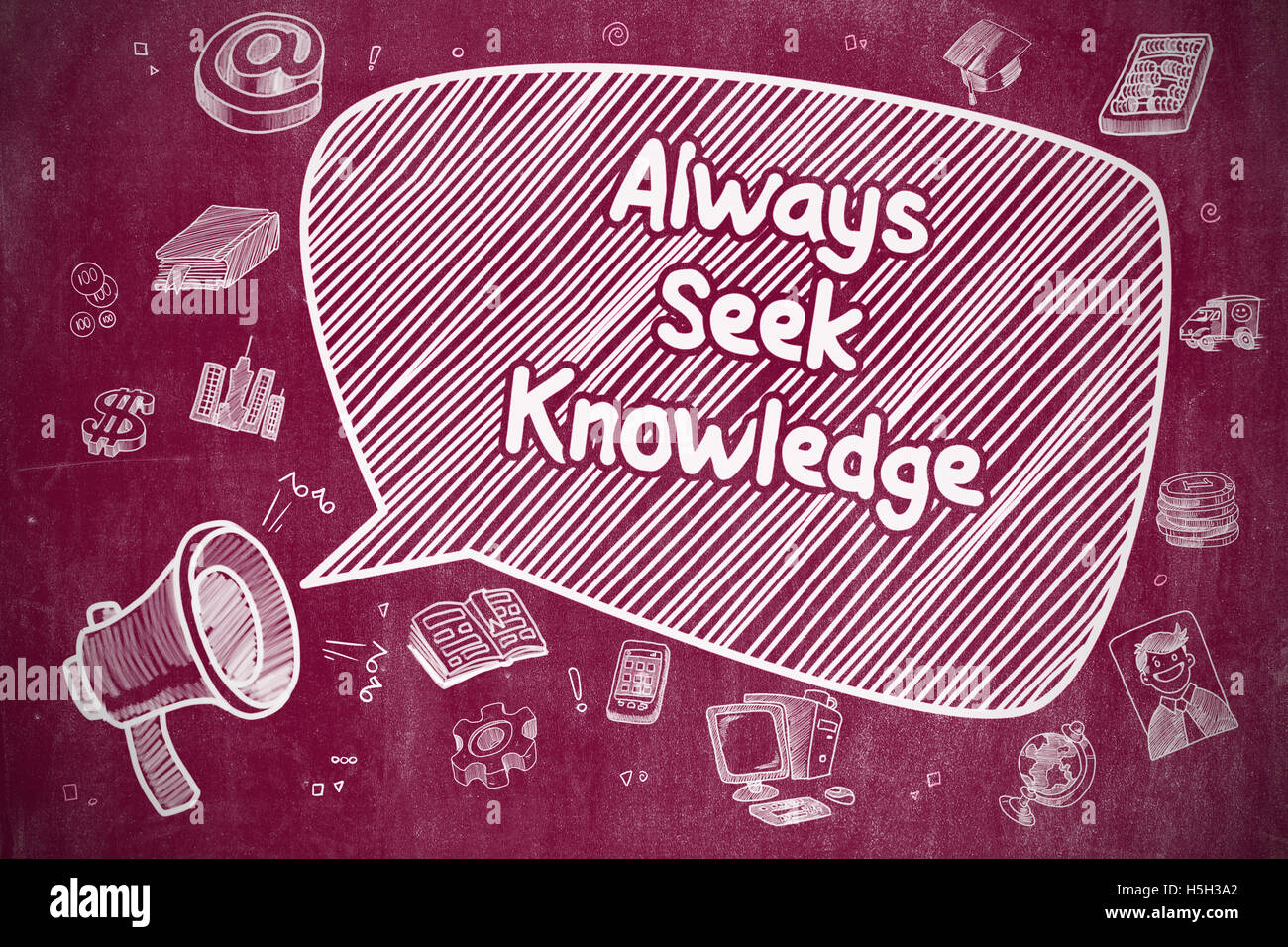 Always Seek Knowledge - Business Concept. Stock Photo