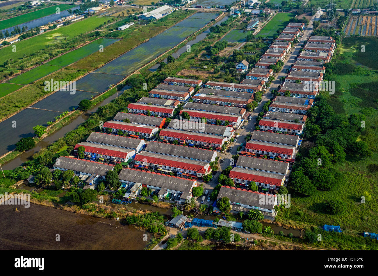 Farmland housing land development aerial photography Stock Photo