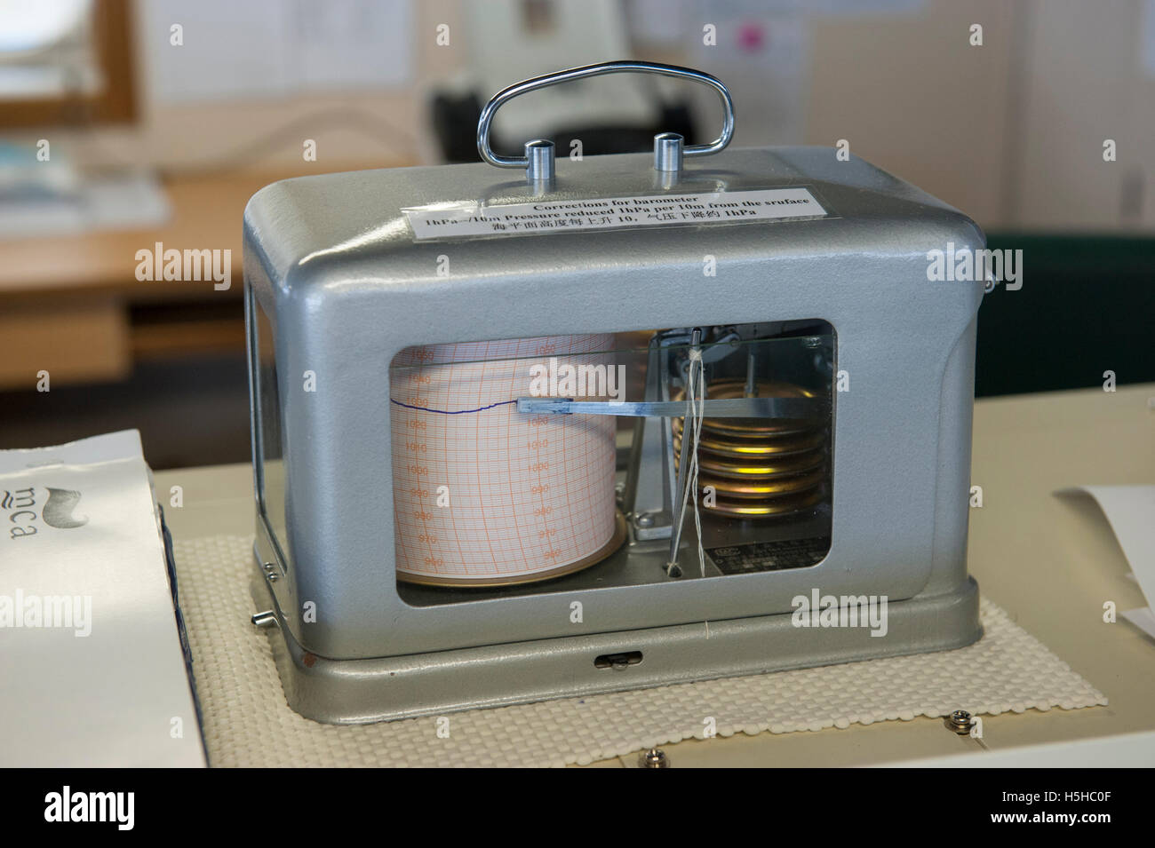 Barometer on ship's bridge Stock Photo Alamy