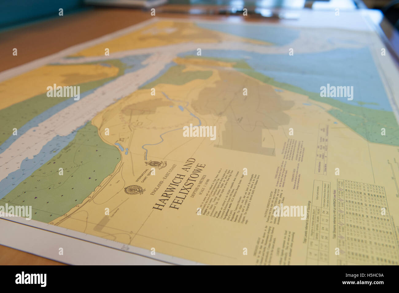Admiralty navigation chart in ship's chartroom Stock Photo - Alamy