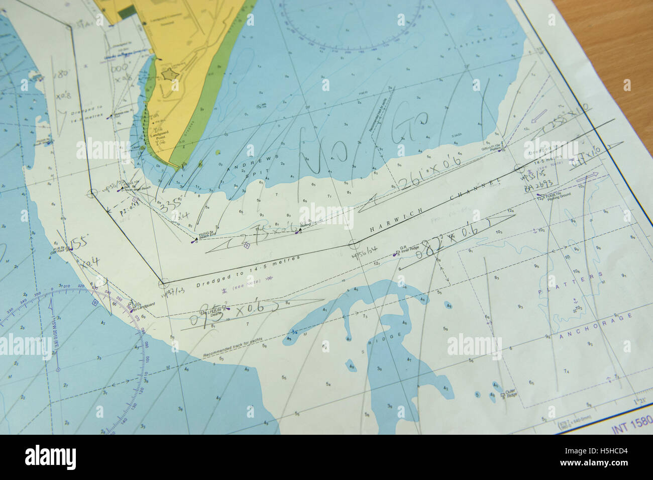 Admiralty navigation chart in ship's chartroom Stock Photo - Alamy