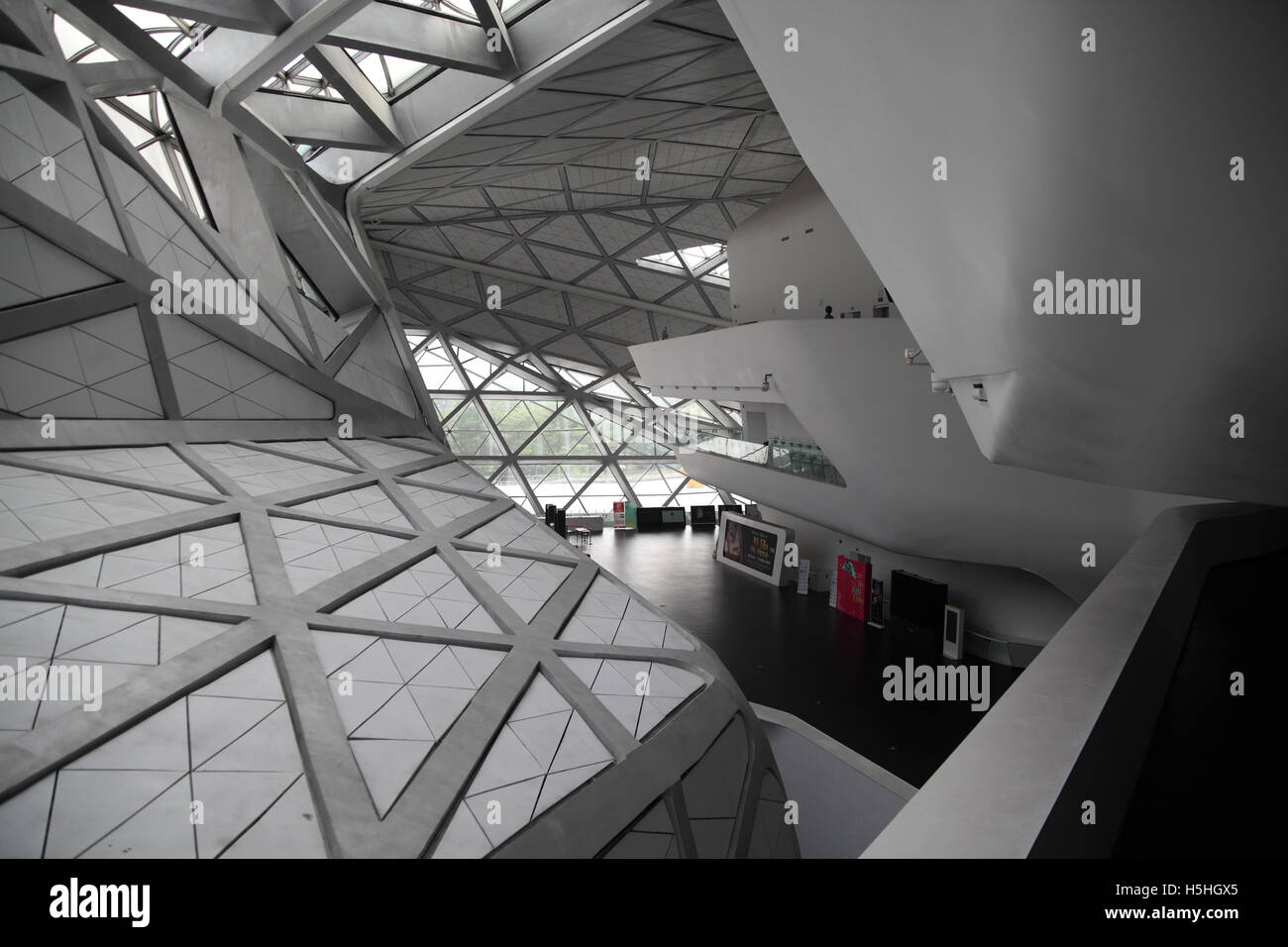 Interior of the Guangzhou Opera House designed by Zaha Hadid. Guangzhou, China. 04.05.2016. Stock Photo