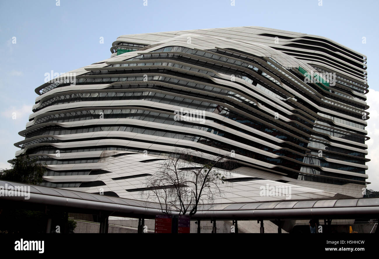 The Hong Kong Polytechnic University School of Design designed by architect Zaha Hadid. Kowloon, Hong Kong, China. 06.05.2016. Stock Photo