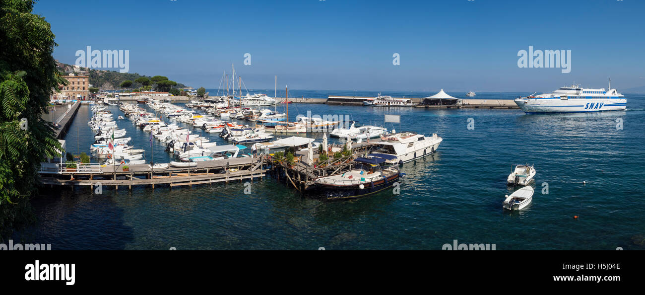 Panoramic view of Marine Piccola in Sorrento Italy Stock Photo