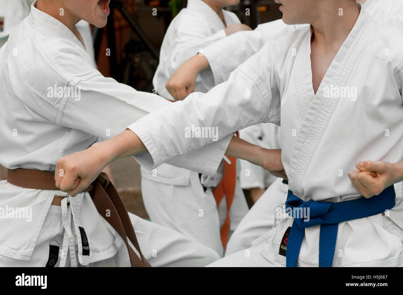 Children at Karate Class Stock Photo