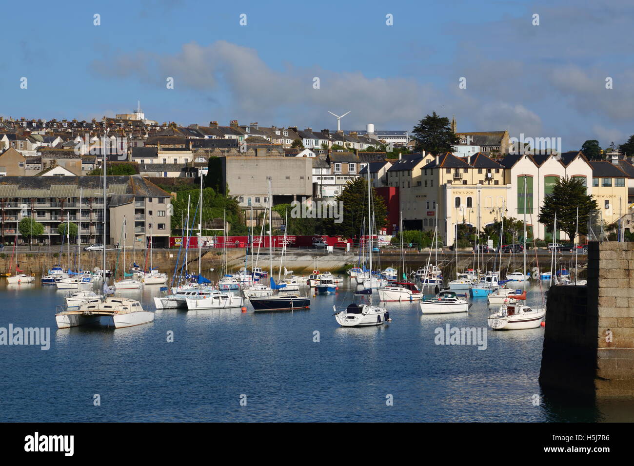 View of Penzance harbour on a sunny day, Cornwall, UK Stock Photo