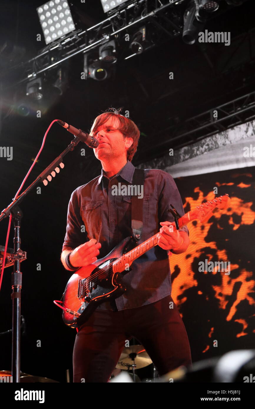 Ben Gibbard of Death Cab For Cutie performs at Life is Beautiful Music Festival Day 3 on September 27th, 2015 in Las Vegas, Nevada. Stock Photo