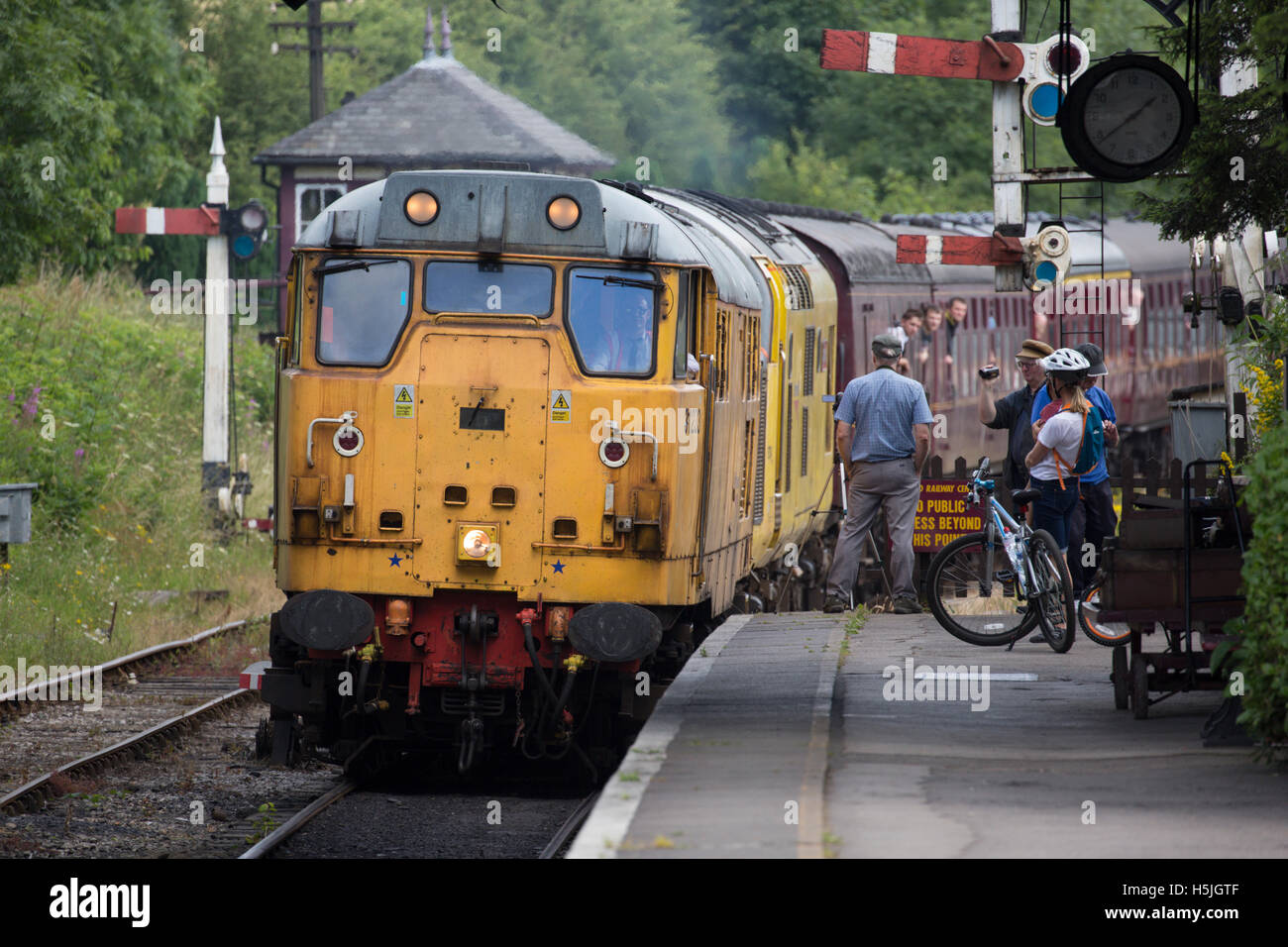 British Rail Class 31 diesel locomotive, preserved at the Midland Railway Company, Derbyshire Stock Photo