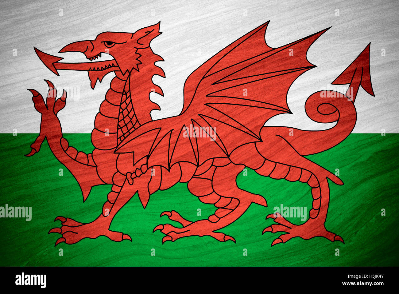 flag of Wales or Welsh banner on abstract background Stock Photo