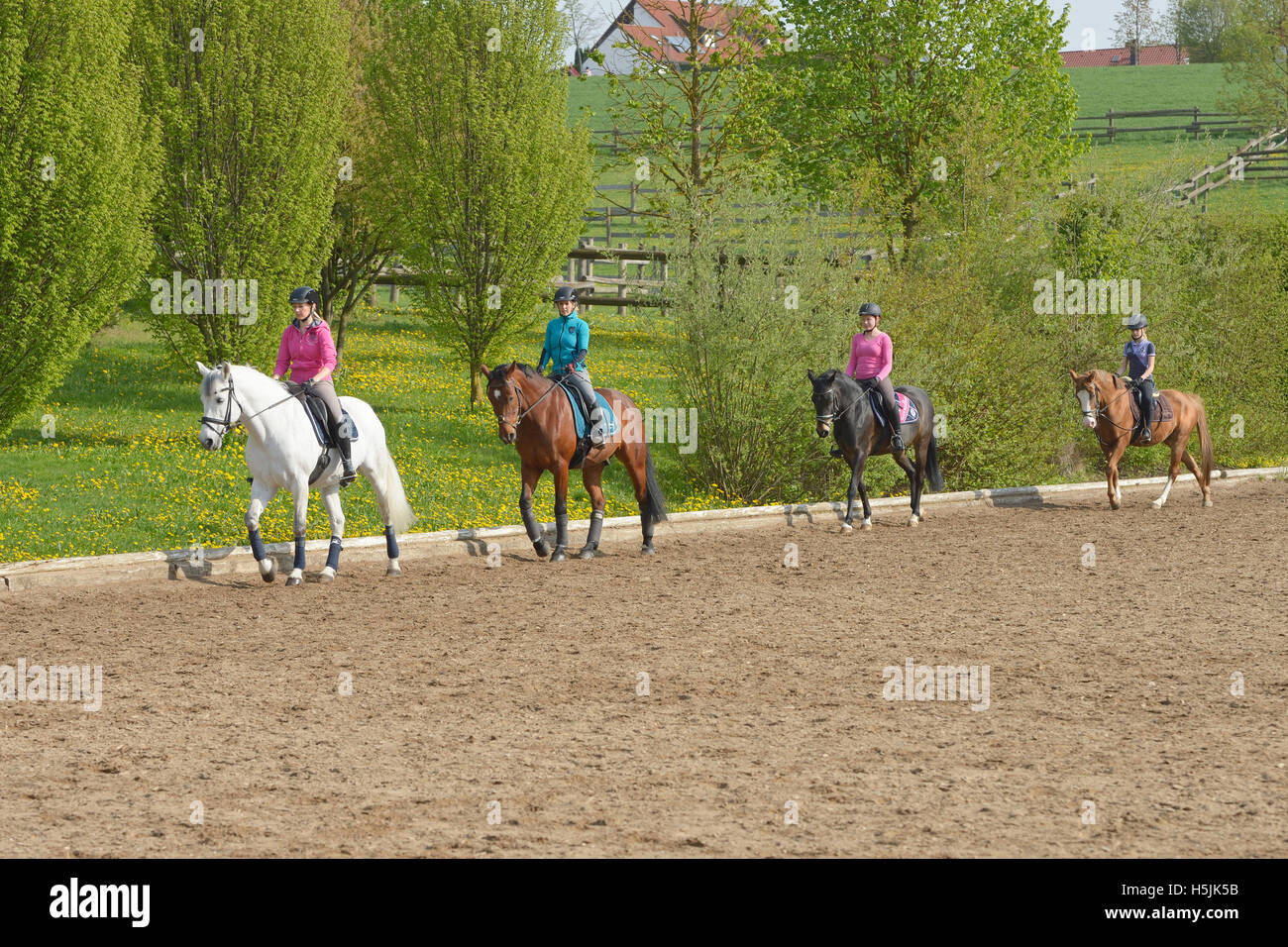 Group of riders of various age Stock Photo - Alamy