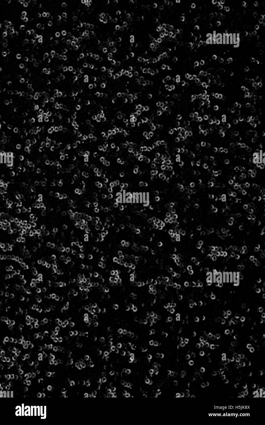 black cloth background with sequins or abstract texture Stock Photo