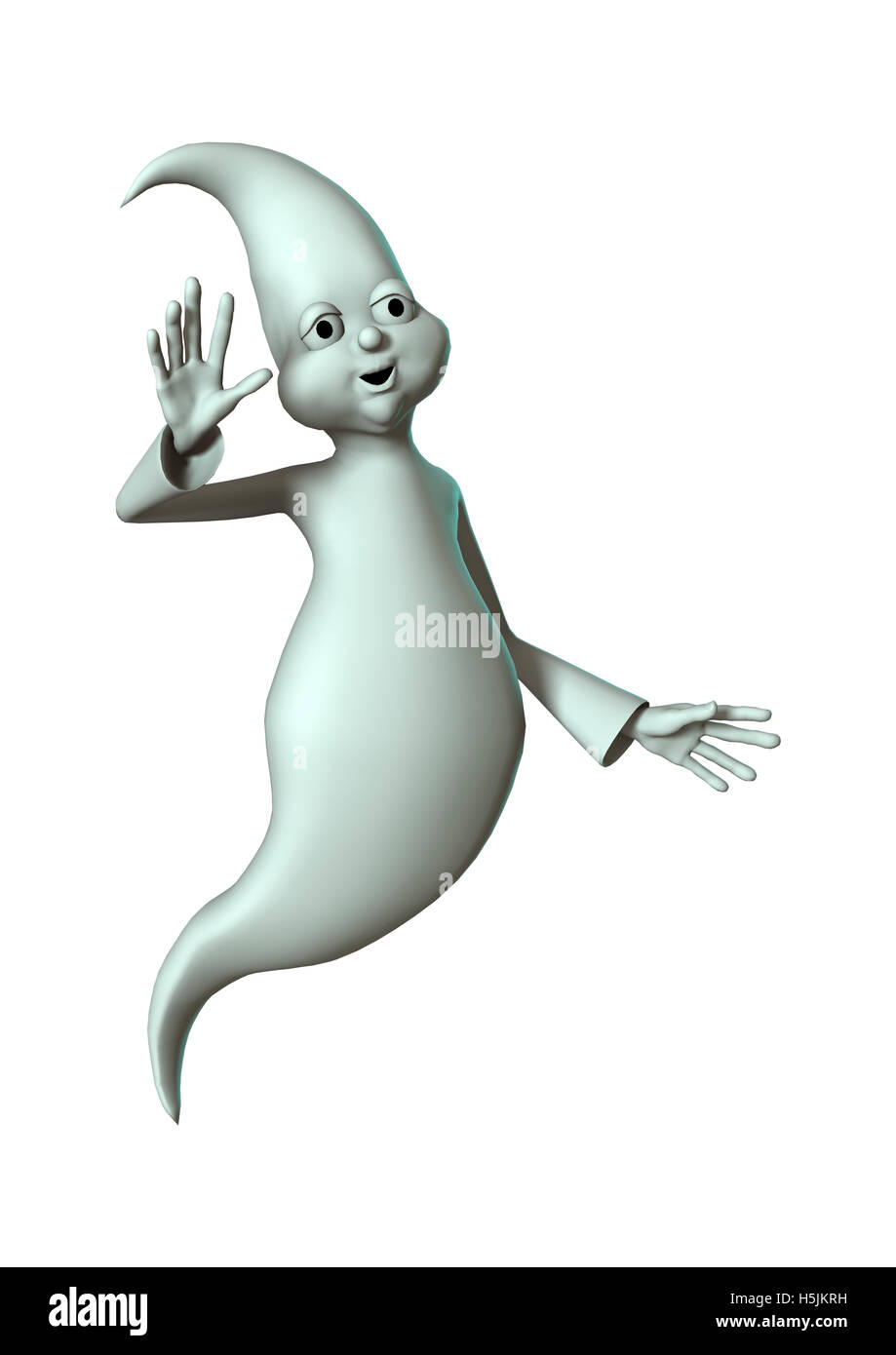 3D rendering of a Halloween ghost isolated on white background Stock ...